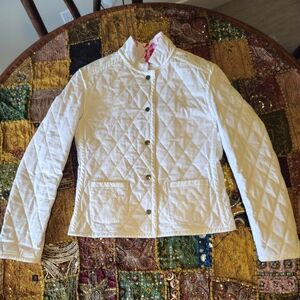 Burberry White Quilted Jacket. Reversible
